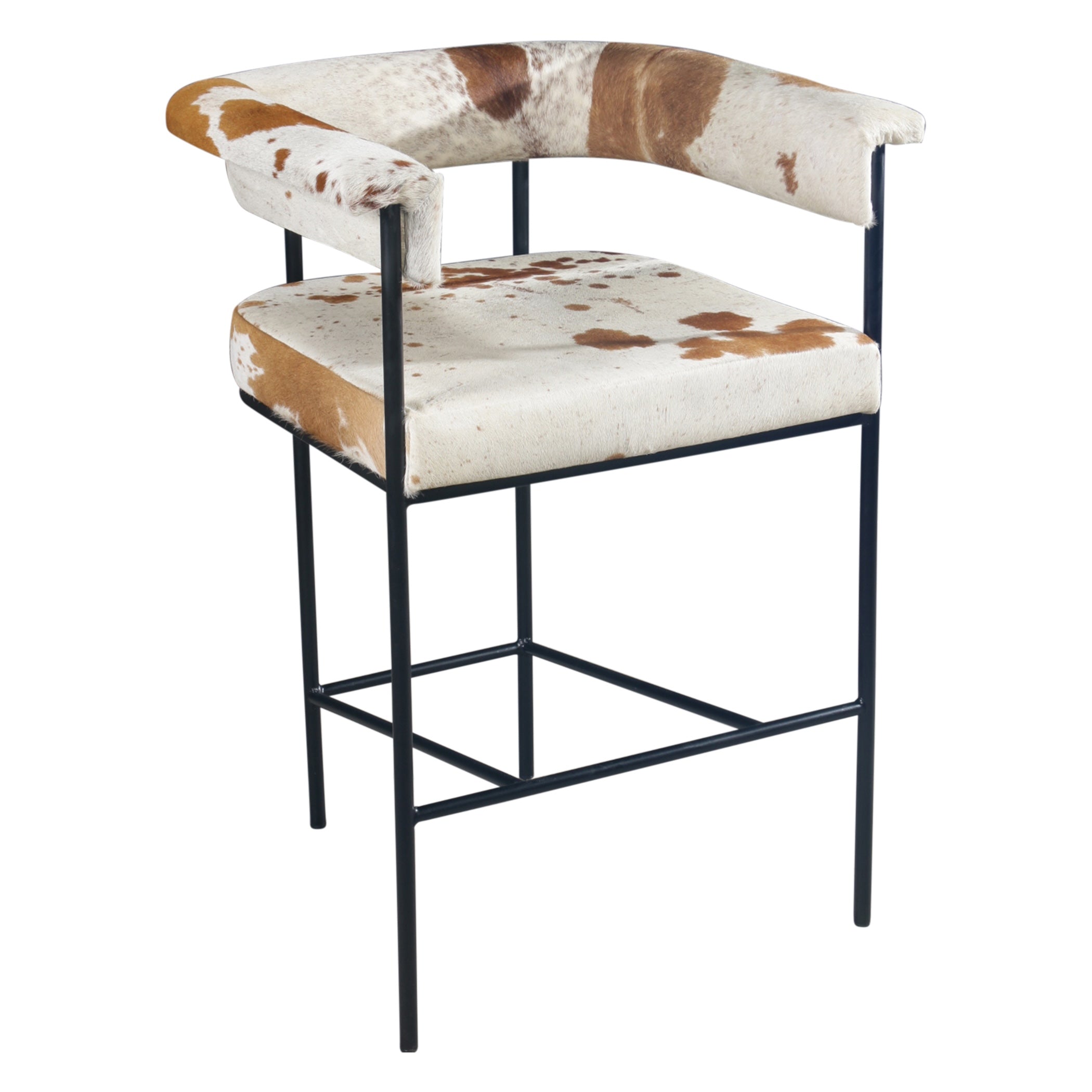 26" Brown Hair on Hide Counter Chair