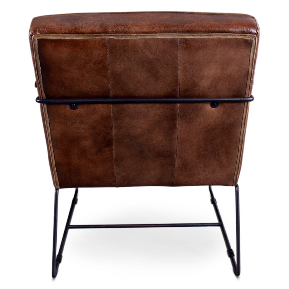 26" Antique Whiskey Leather Accent Chair