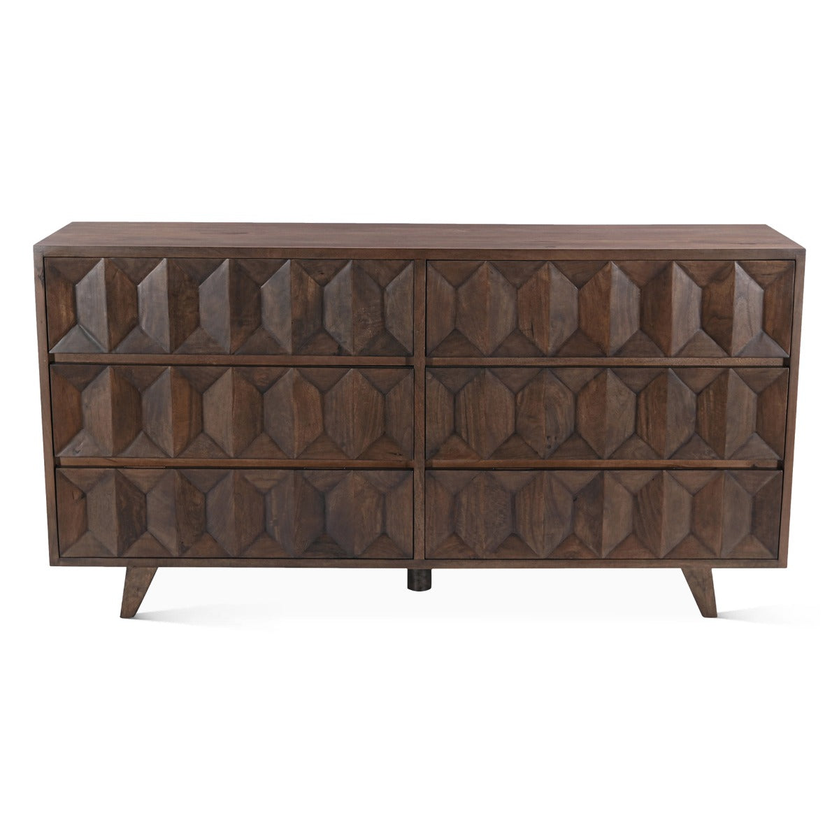 70" Royal Brown Carved Wood Dresser