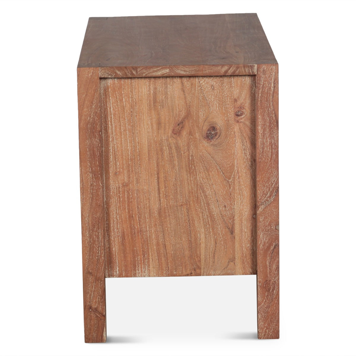 18" Brushed Acacia Wood Nightstand