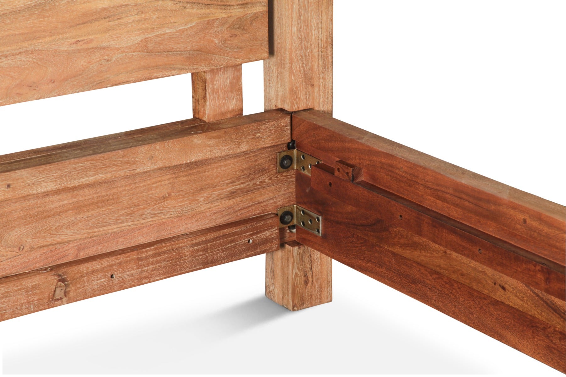 67" Brushed Acacia Wood Queen Size Bed