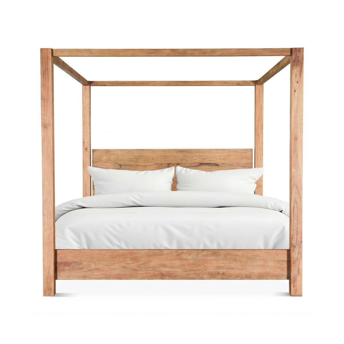 67" Brushed Acacia Wood Queen Size Bed