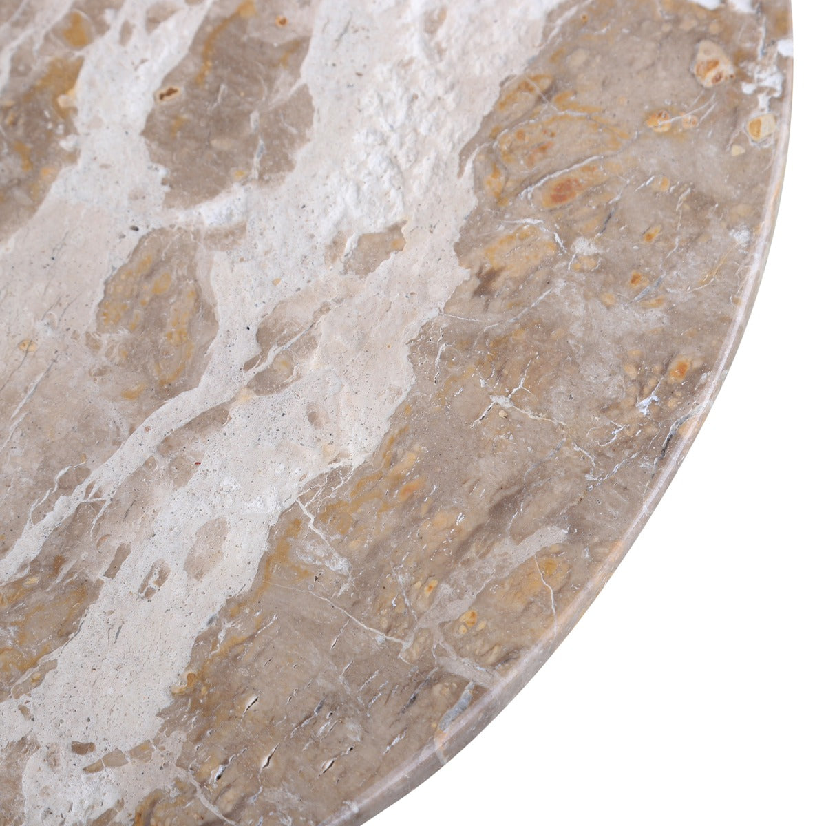 18" Capri Beige Marble Accent Table