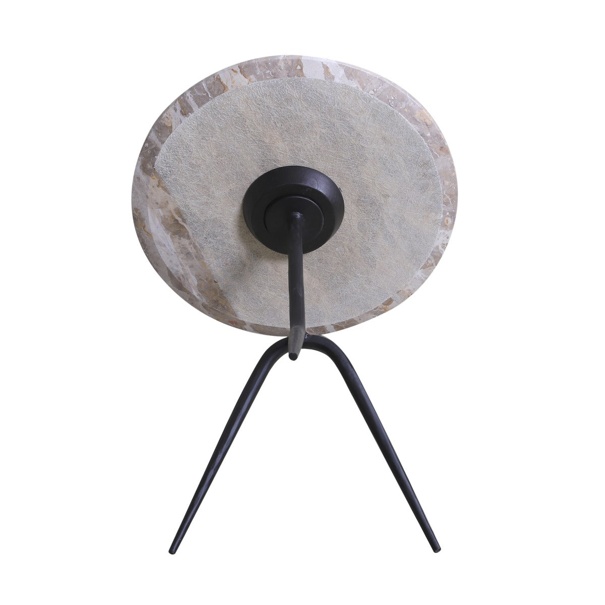 18" Capri Beige Marble Accent Table