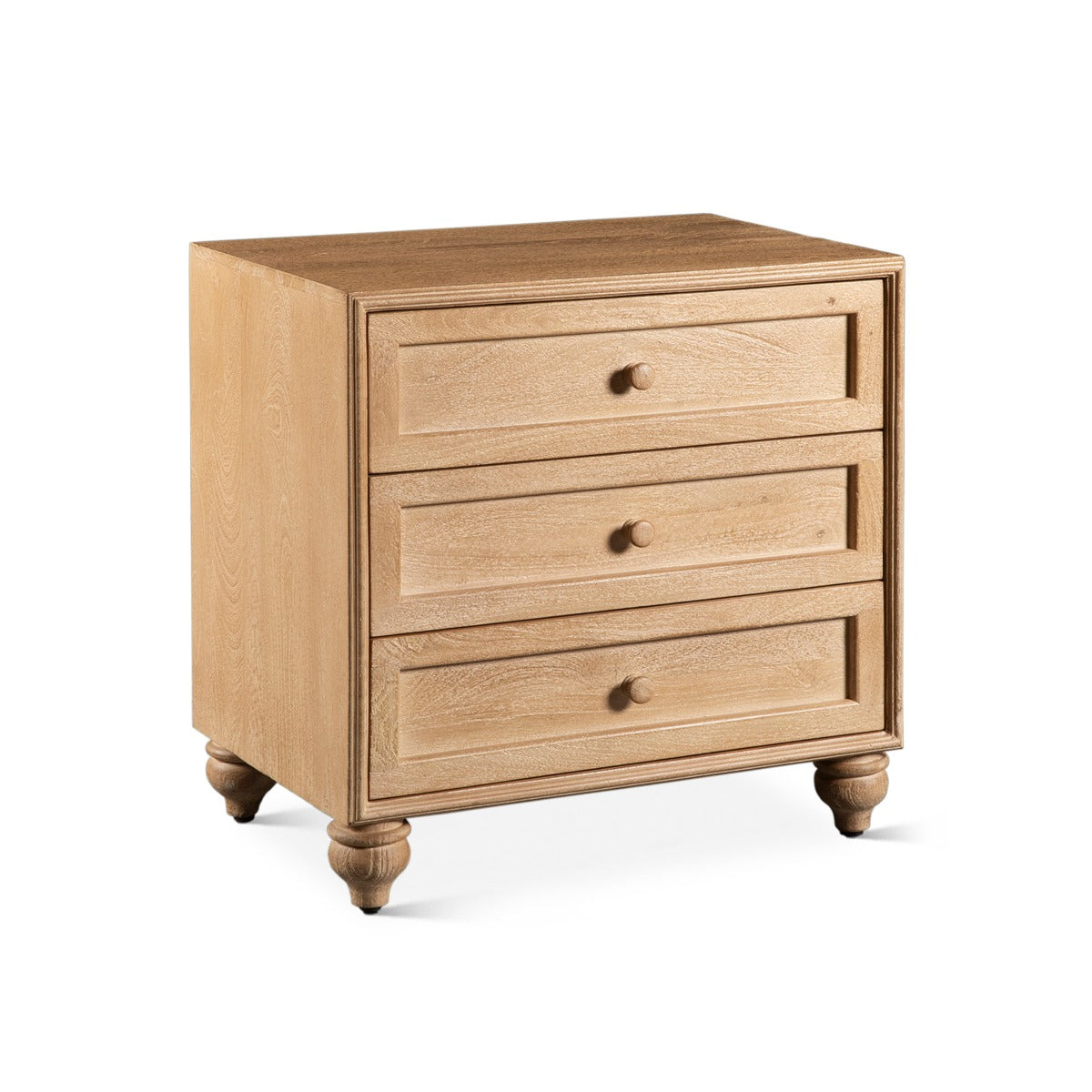 18" Whitewash Wood Nightstand