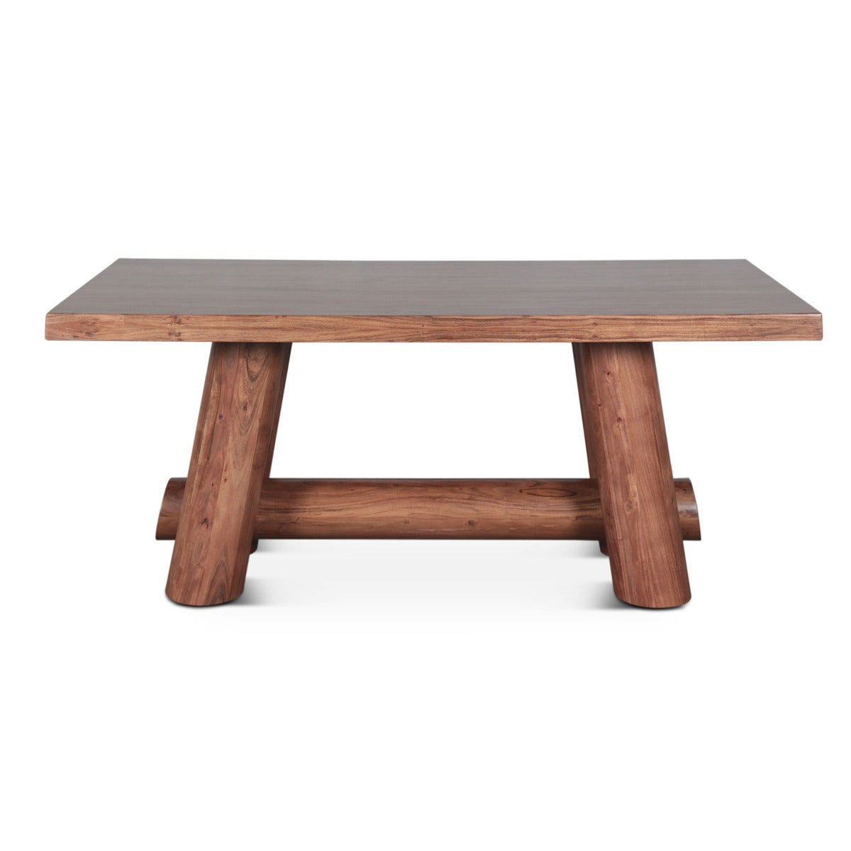 80" Light Vinegar Acacia Wood Gathering Table