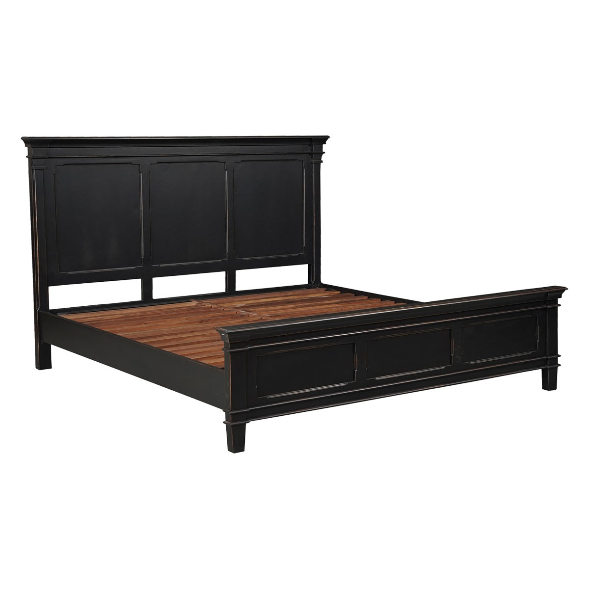 87" Distressed Black Mango King Bed