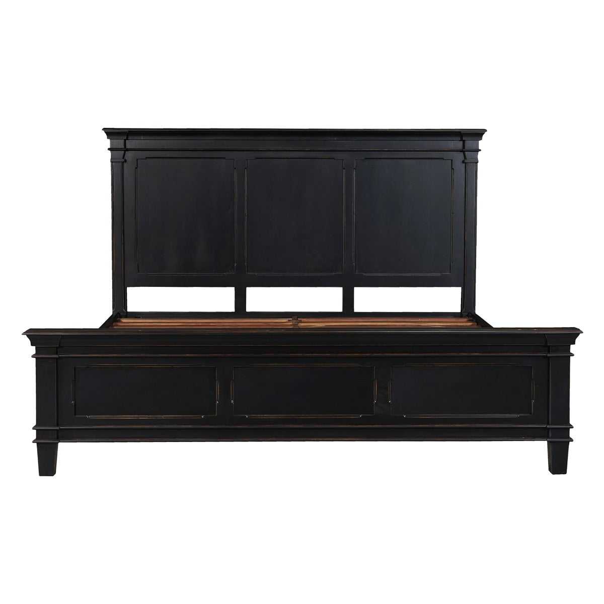 87" Distressed Black Mango King Bed
