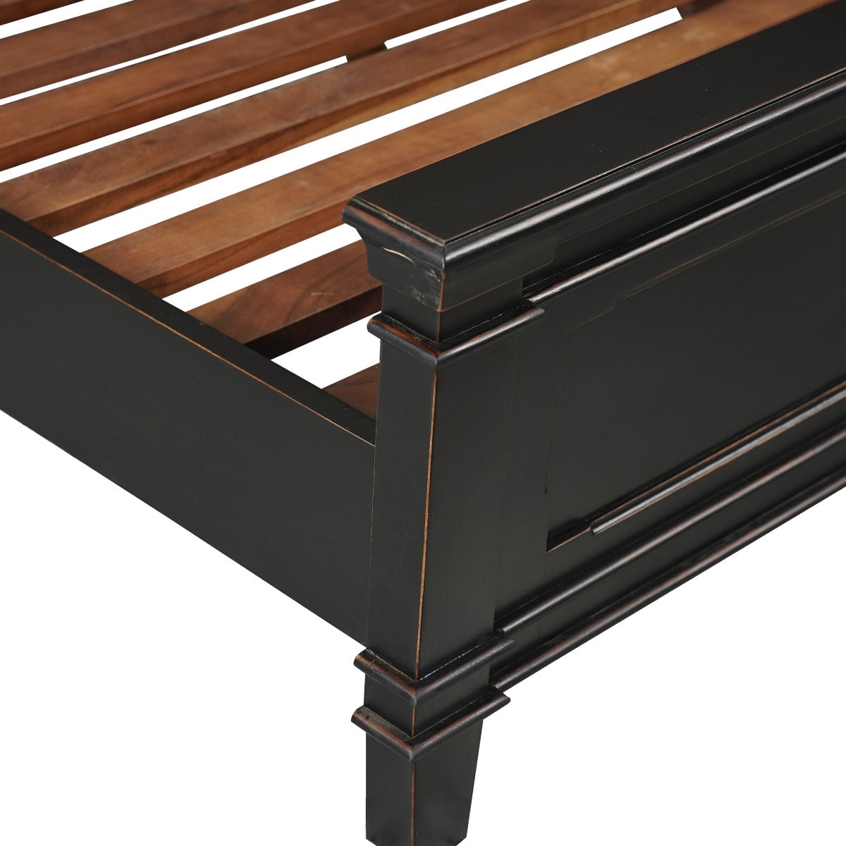 87" Distressed Black Mango King Bed