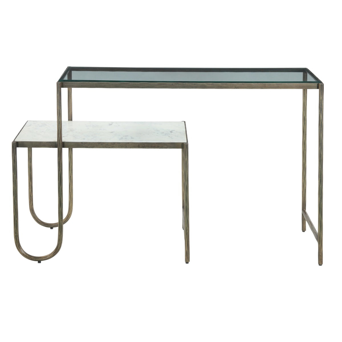 16.5" Marble and Glass Console Table
