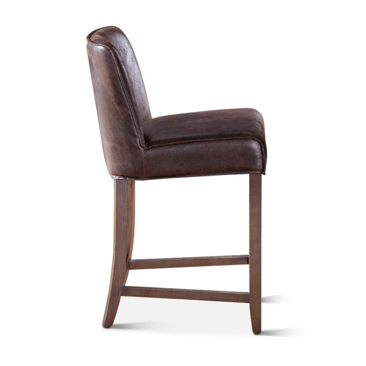 20" Dark Brown Leather Counter Chair