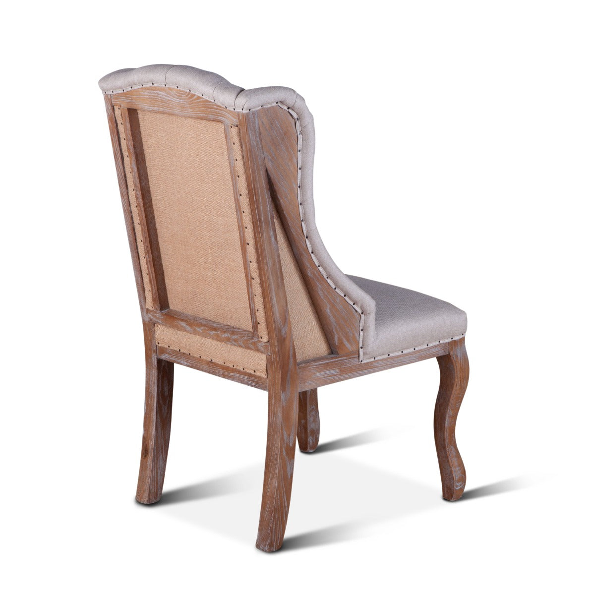 25" Off-White Linen Tufted Dining Chair