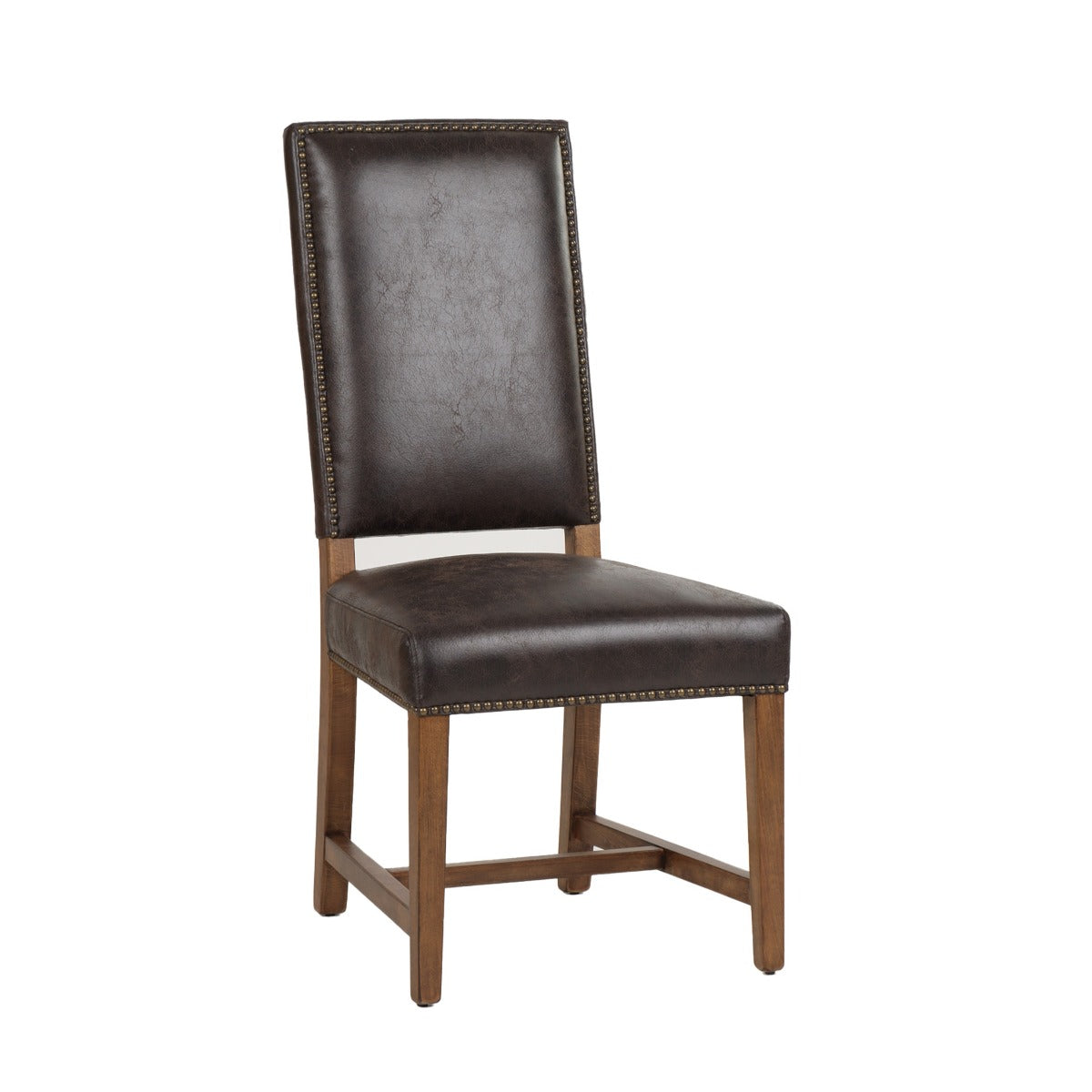 21" Dining Chair in Dark Brown Leather