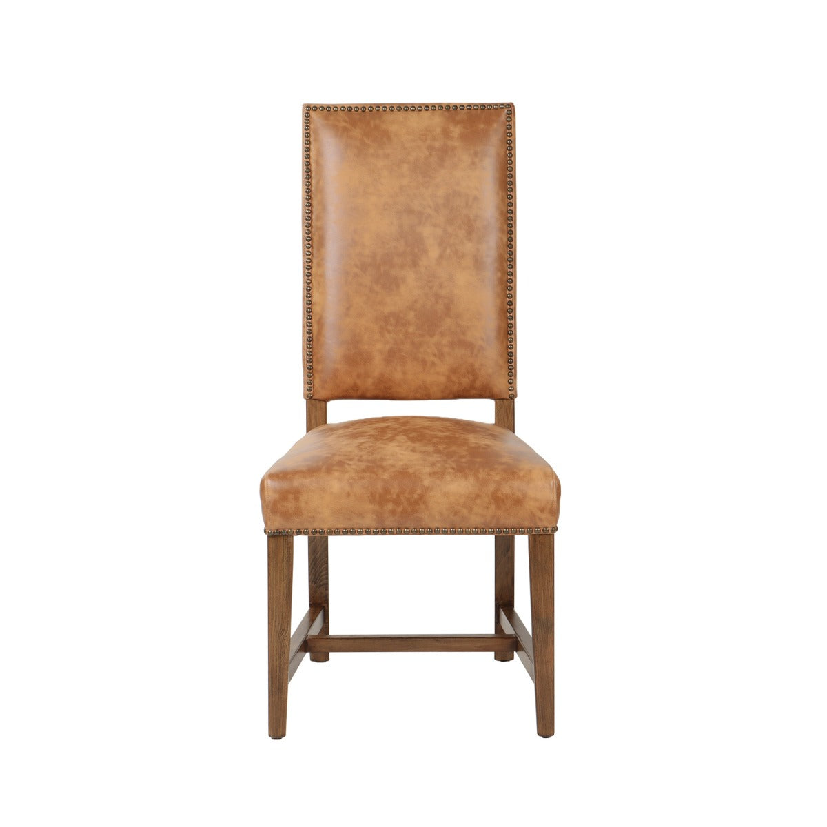 21" Dining Chair in Warm Brown Leather