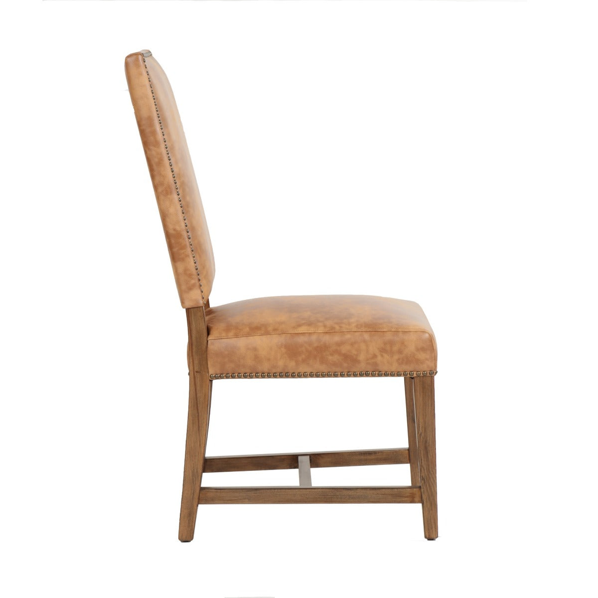 21" Dining Chair in Warm Brown Leather