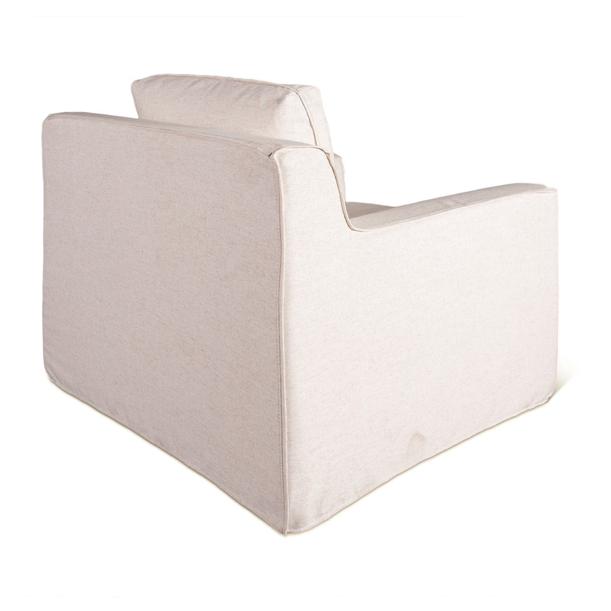 37" White Linen Slipcovered Accent Chair