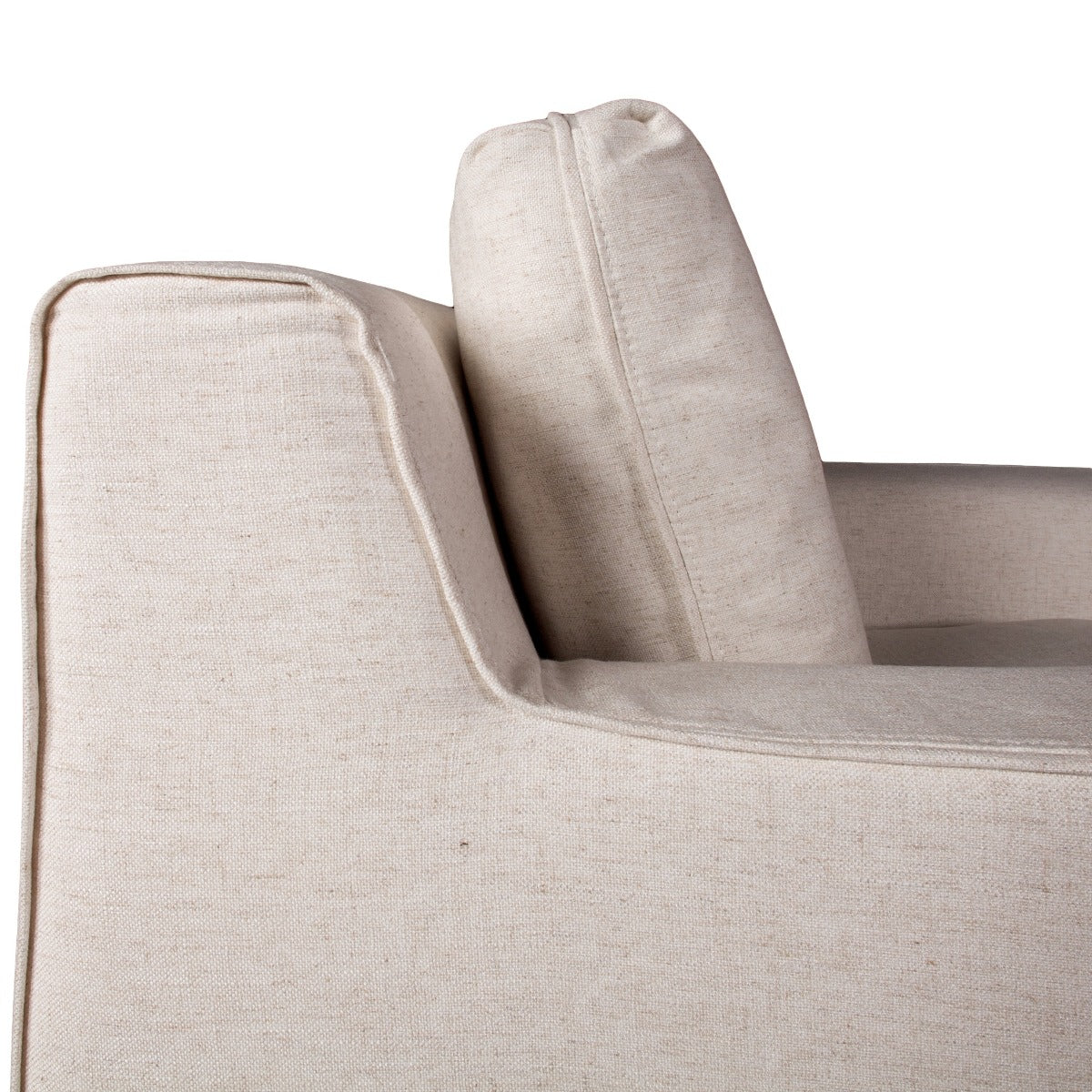 37" White Linen Slipcovered Accent Chair