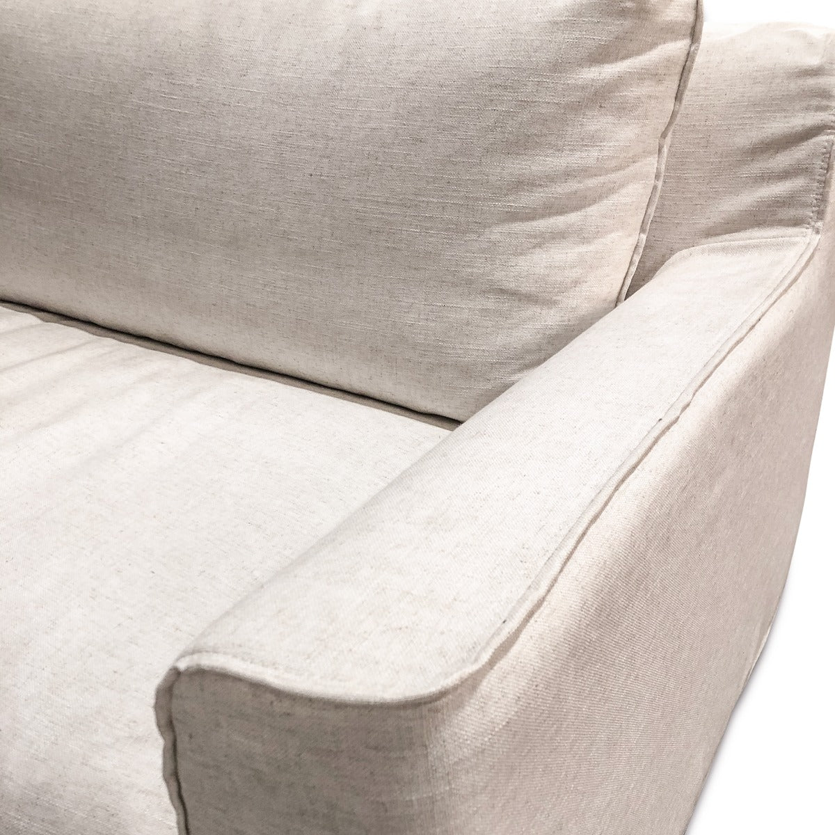 87" White Linen Slipcovered Sofa