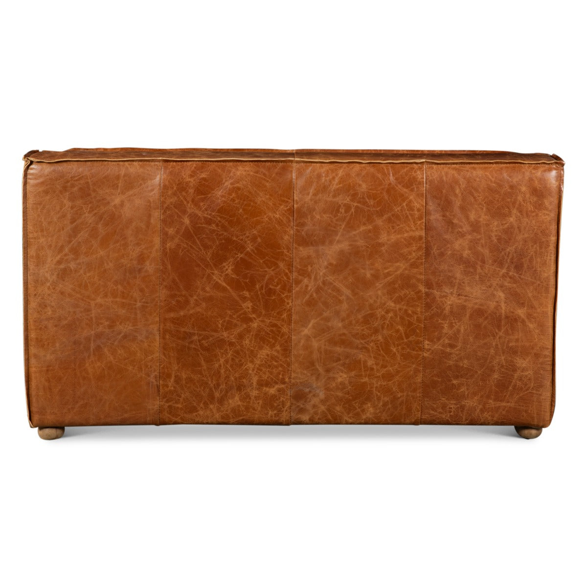 112" Cocoa Brown Leather Sectional Sofa