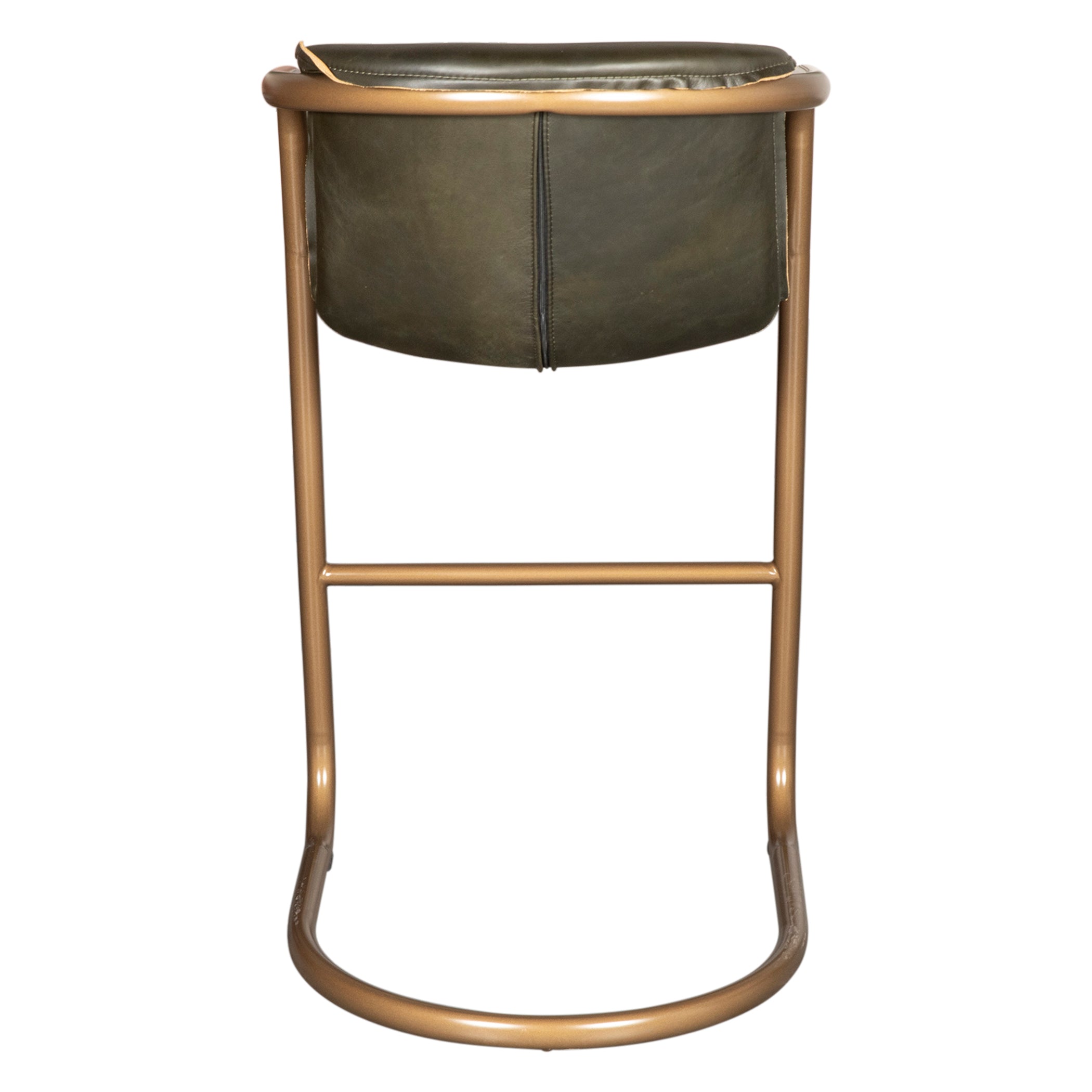 22" Emerald Green Leather Bar Chair