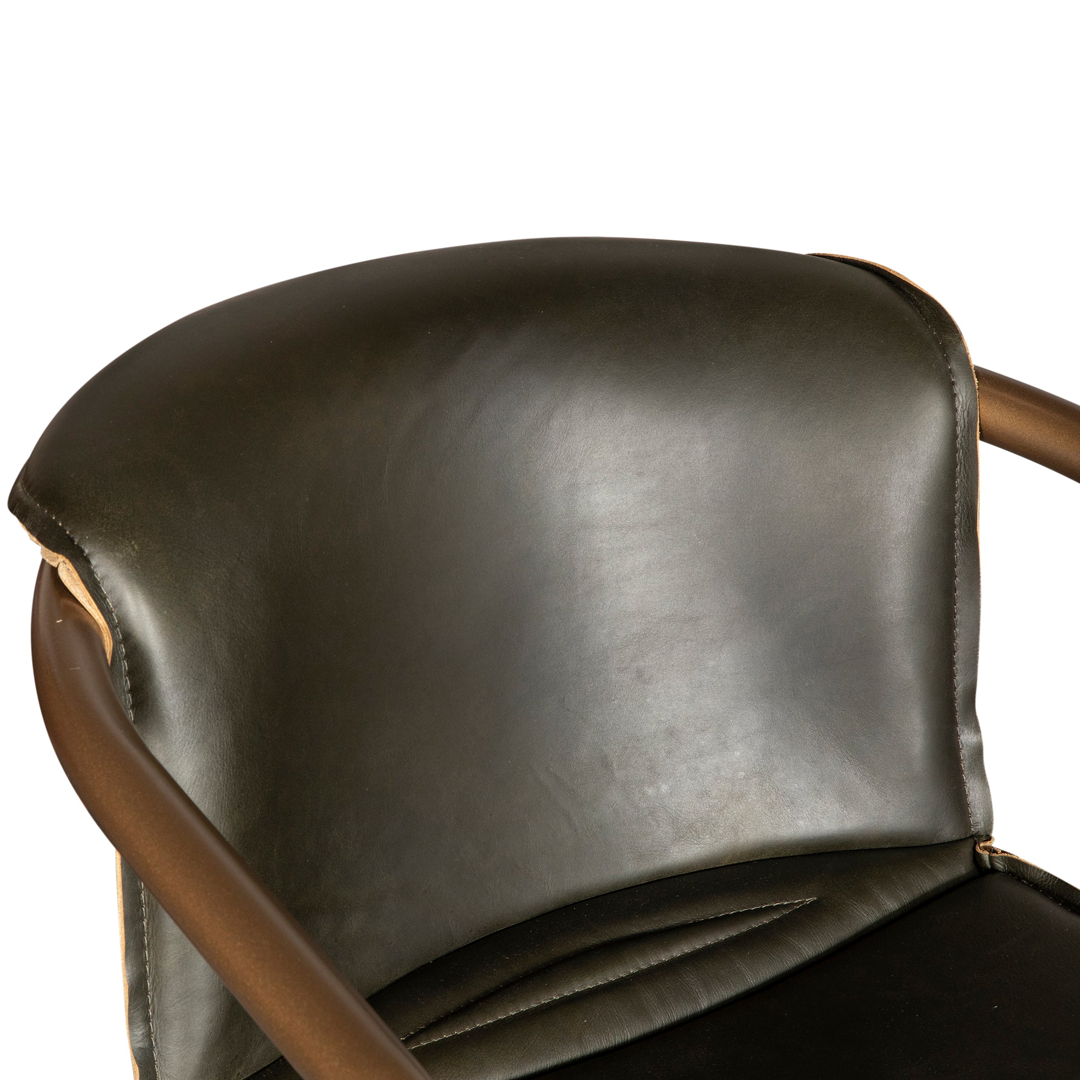 22" Emerald Green Leather Bar Chair