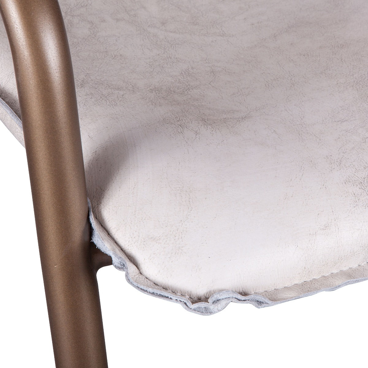 22" Vintage White Leather Counter Chair