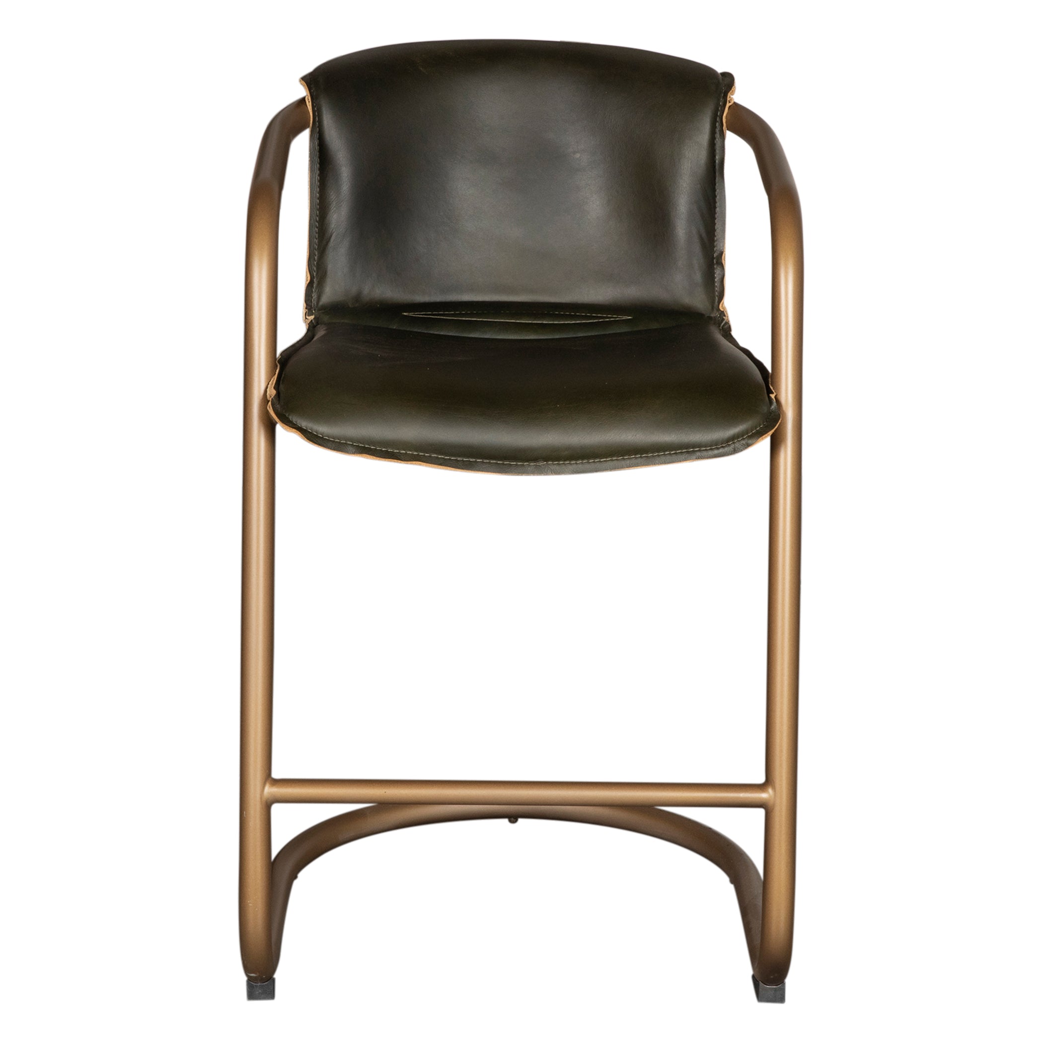 22" Emerald Green Leather Counter Chair