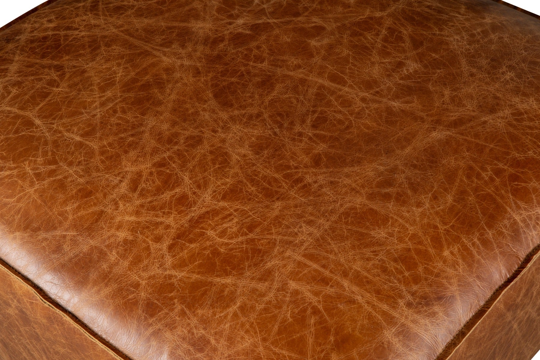 35" Cocoa Brown Leather Sectional Ottoman