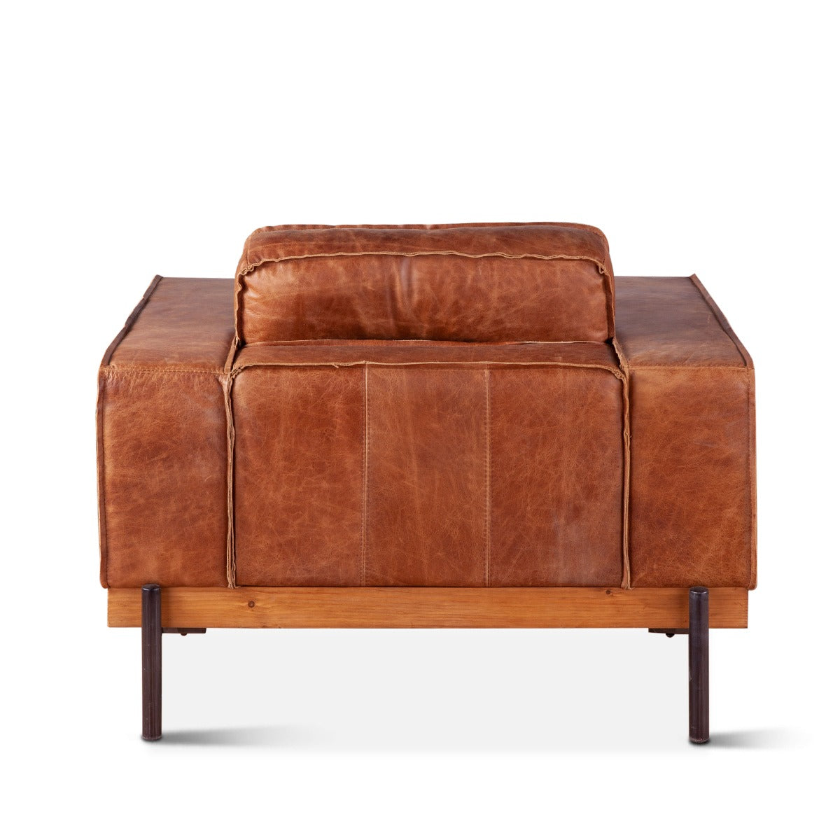 42" Cocoa Brown Leather Accent Chair