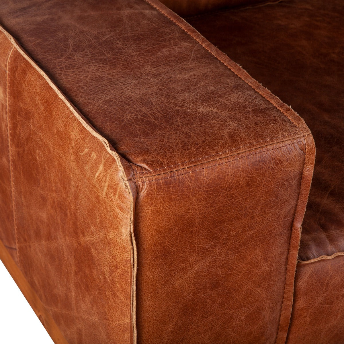 42" Cocoa Brown Leather Accent Chair