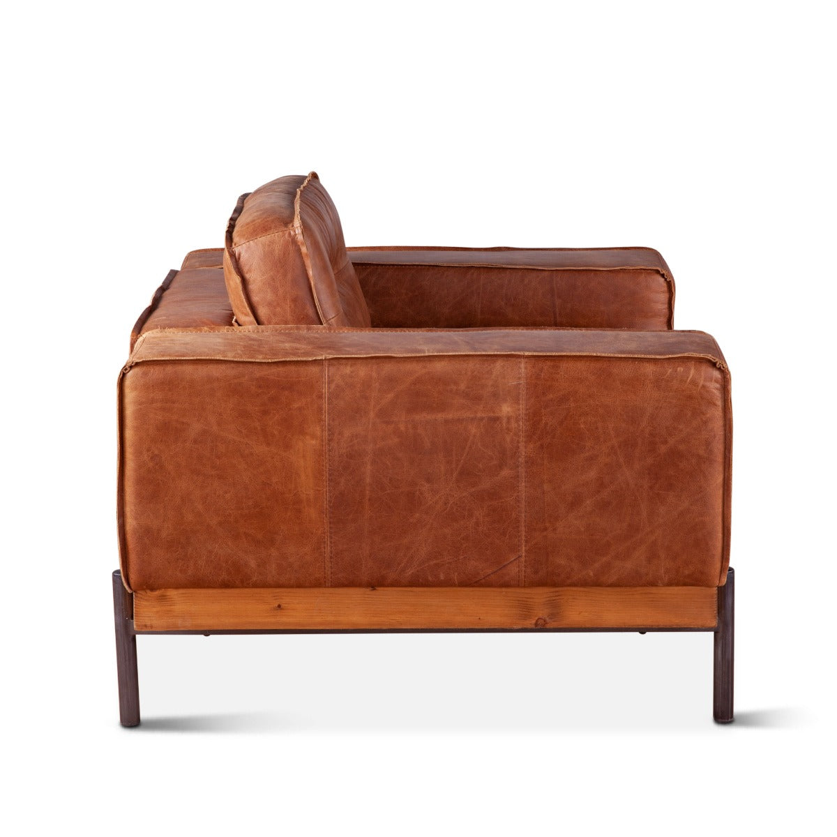 42" Cocoa Brown Leather Accent Chair