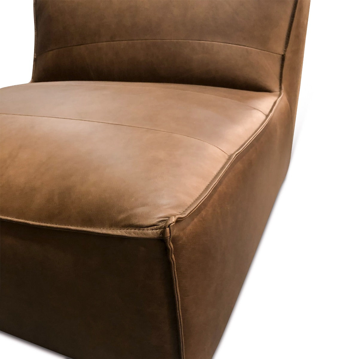 39" Charme Mocha Leather Armless Chair