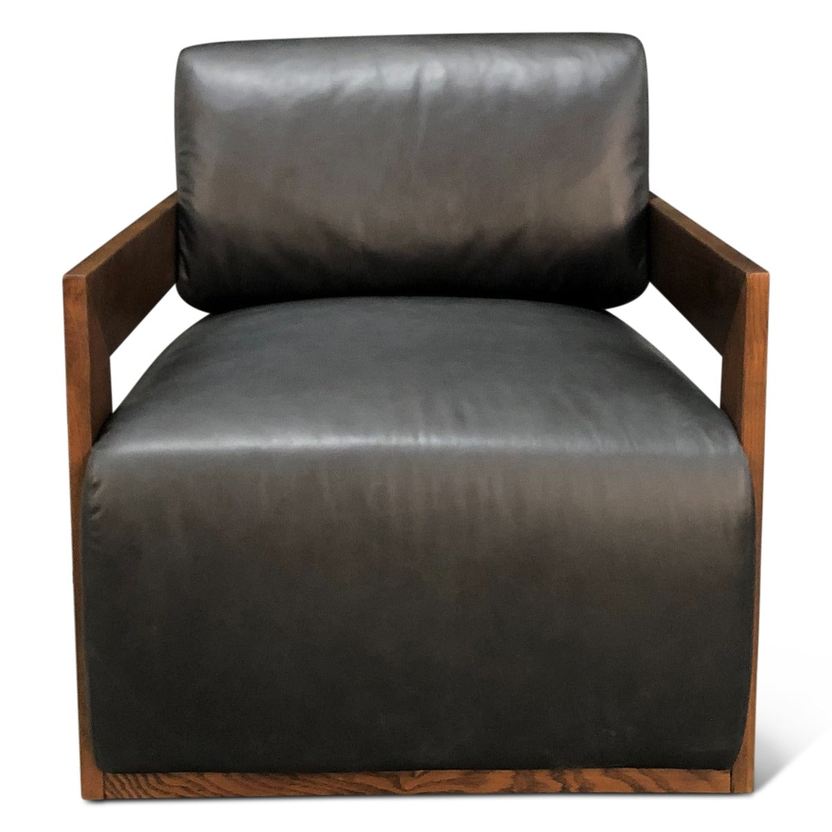 27" Charme Black Leather Accent Chair