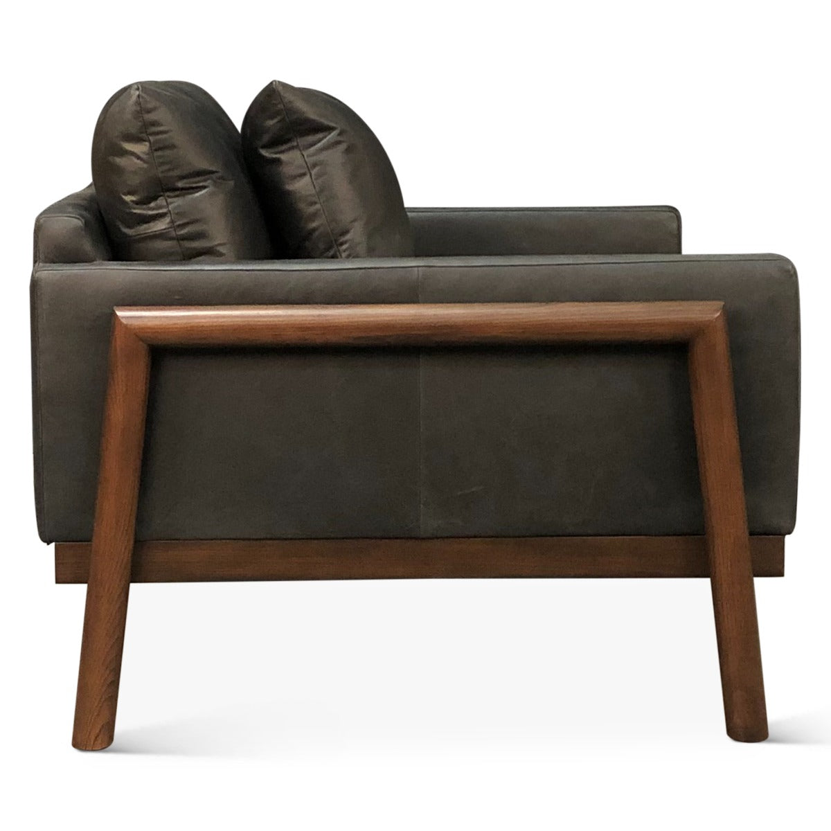 44" Charme Black Italian Leather Accent Chair